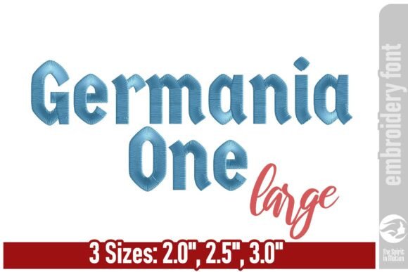 Germania One Embroidery Font - Large: Bold Gothic Style for Timeless Stitching
