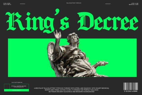 King’s Decree: A Gothic Font for Bold Design Statements