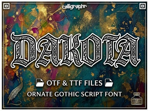 Unveiling the Elegance of Dakota: A Gothic Script Font for Timeless Design